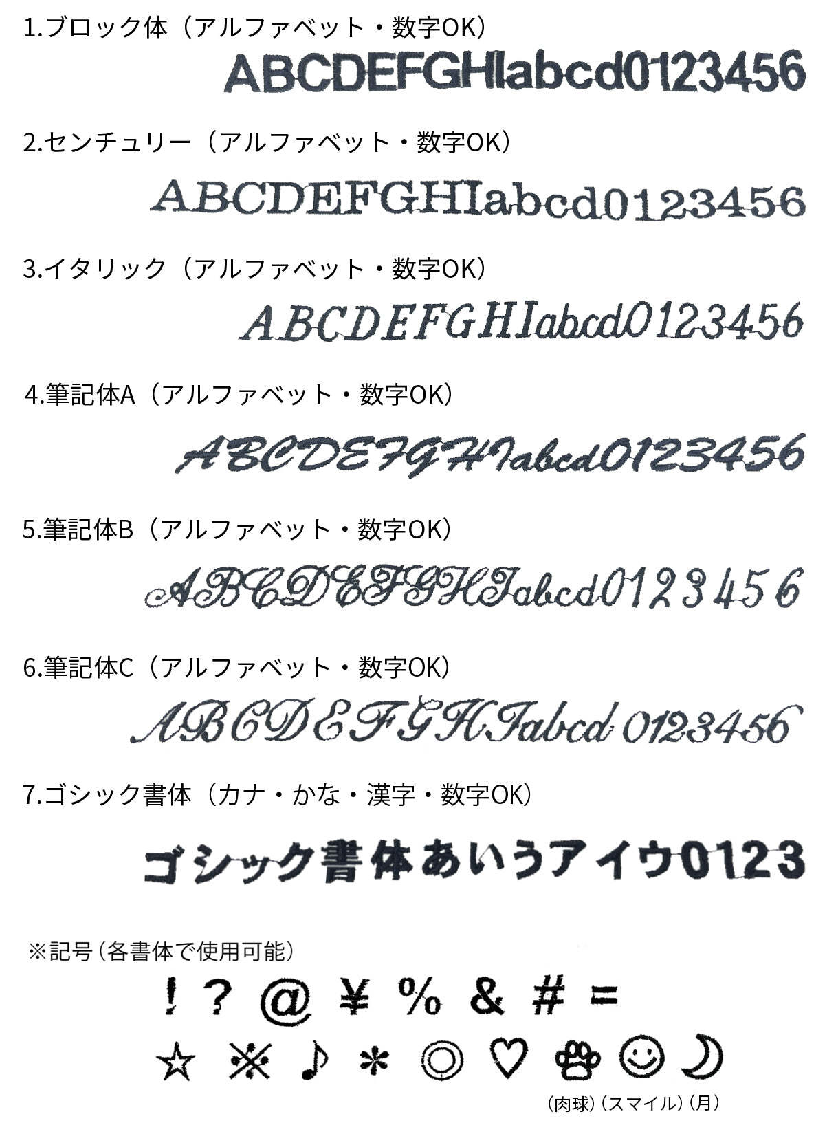 フォント見本